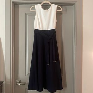 CALVIN KLEIN Sleeveless A-Line Tie Waist Shift Dress